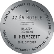 Az Év Hotele Közönségszavazás | Balaton Régióban II. Helyezett | 2019. Október